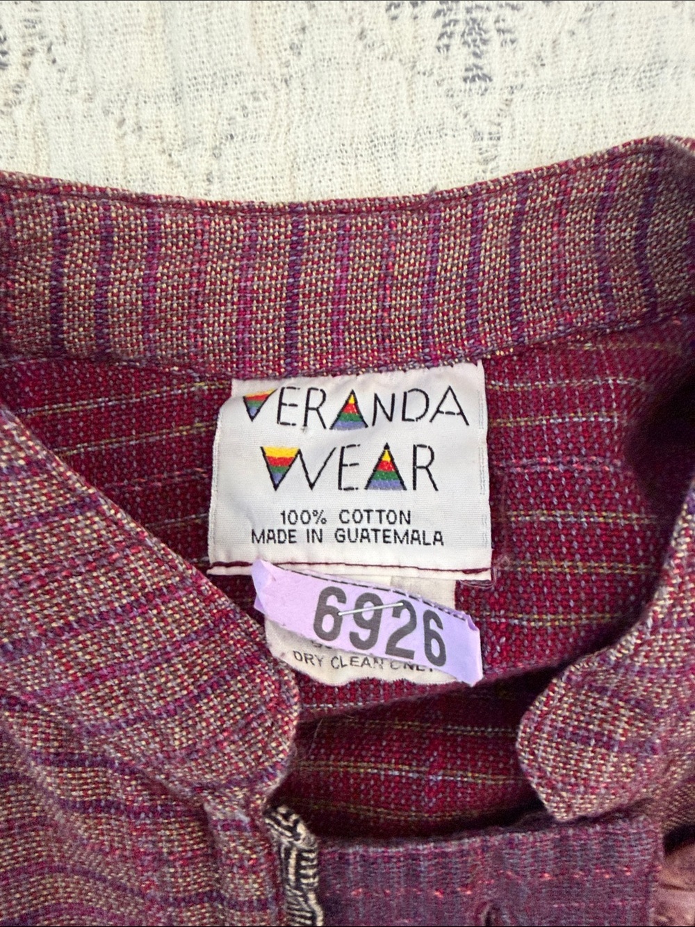 Women's Vintage Maroon Textured Toggle Jacket - Dry cleaned - Picture 3 of 4